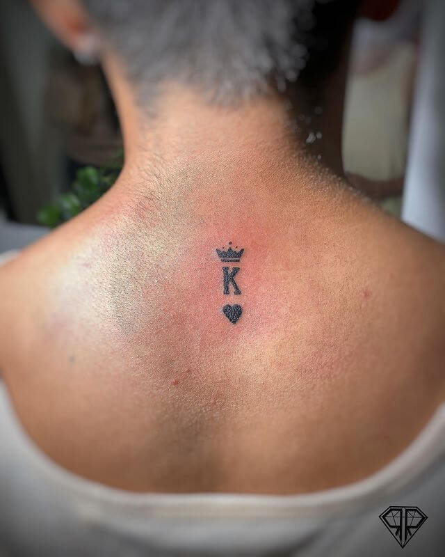small heart and crown tattoo