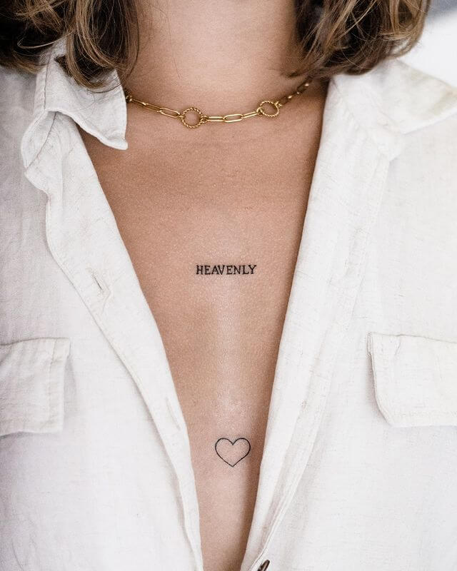 small heart tattoo on breast