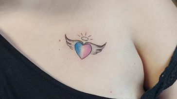 small heart with wings tattoo