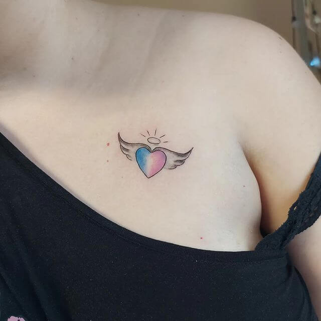 small heart with wings tattoo