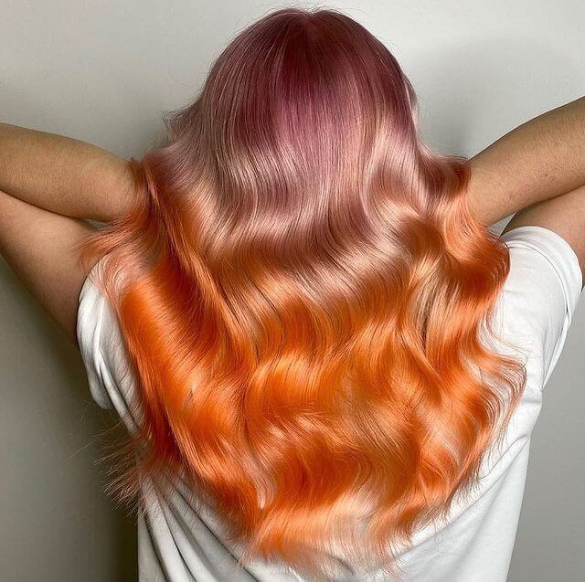Pink to orange ombre