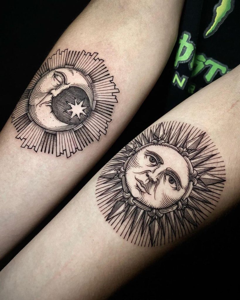 Conceptual Sun and Moon Tattoo
