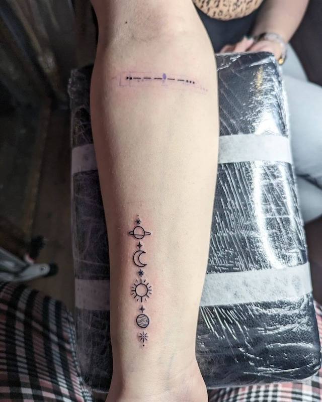 Simple Sun and Moon Tattoo