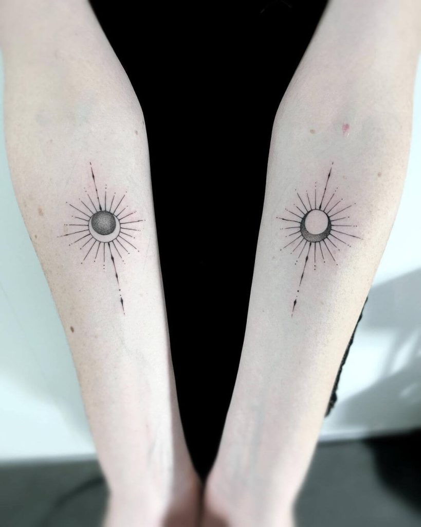 Sun and Moon Eclipse Tattoo