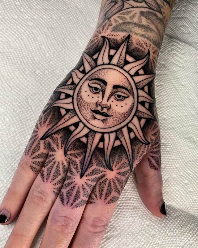 Sun and Moon Mandala Tattoo