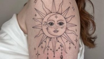 Sun and Moon Ornament Tattoo