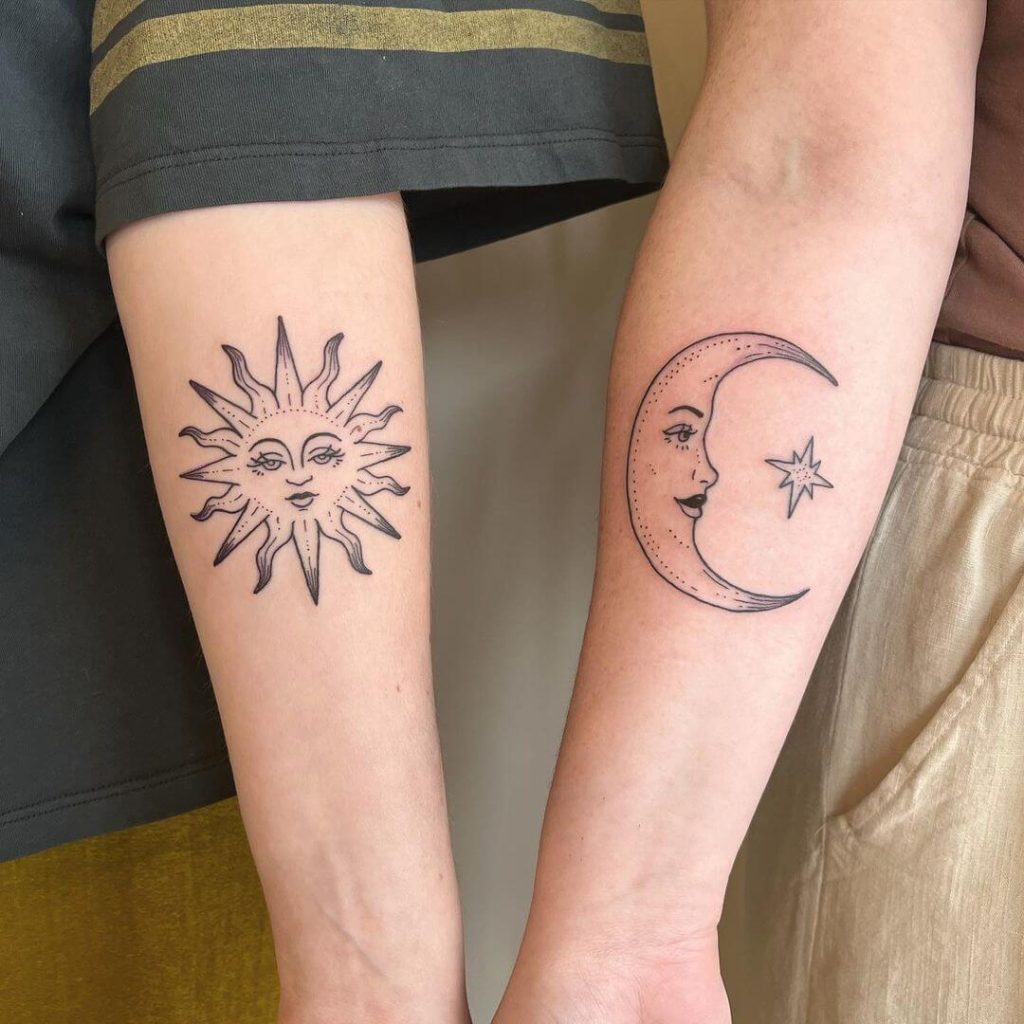 Sun and Moon Tattoo for Couple
