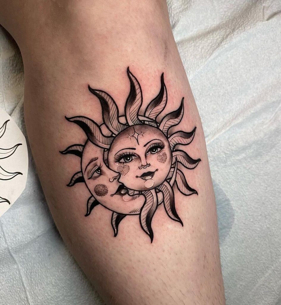 Sun and Moon Yin Yang Tattoo