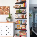 Floating corner wall shelf