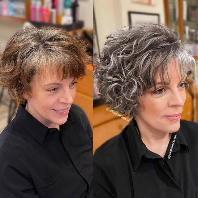 Short Silver Curly Hair