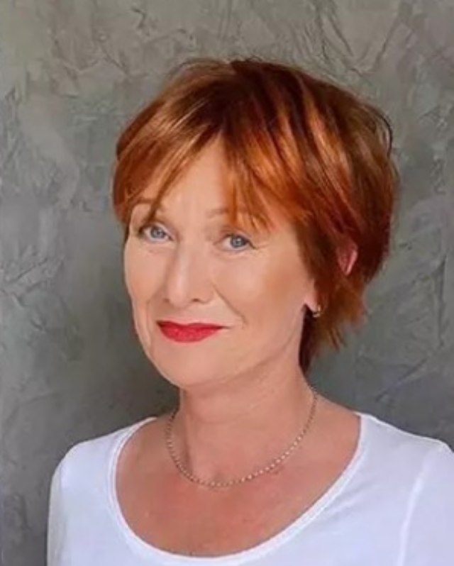 Short Red Hair Woman 50 plus