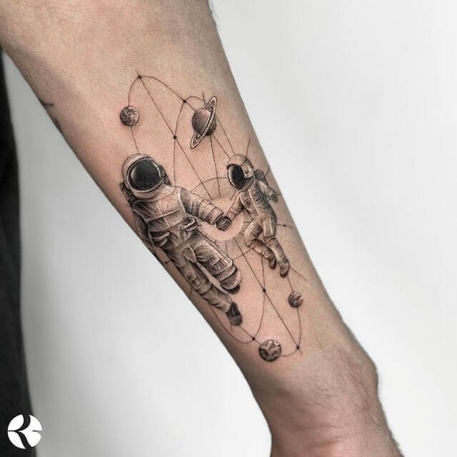 Astronaut Tattoo Idea for Father and Son