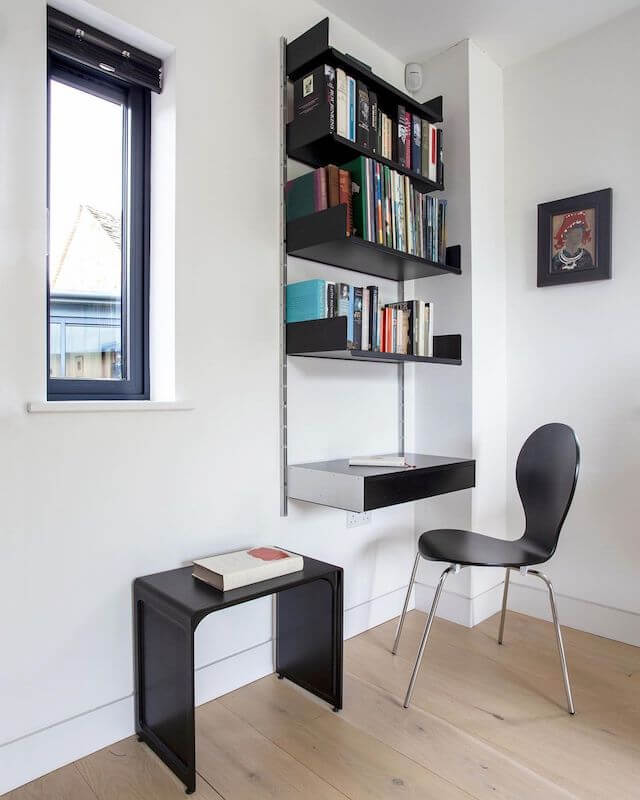 Black wall mounted table