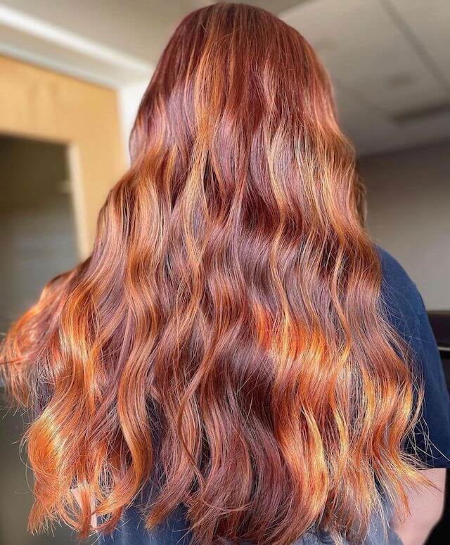 Cherry Red with Ginger Highlight