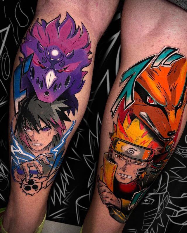 Naruto and Sasuke tattoo