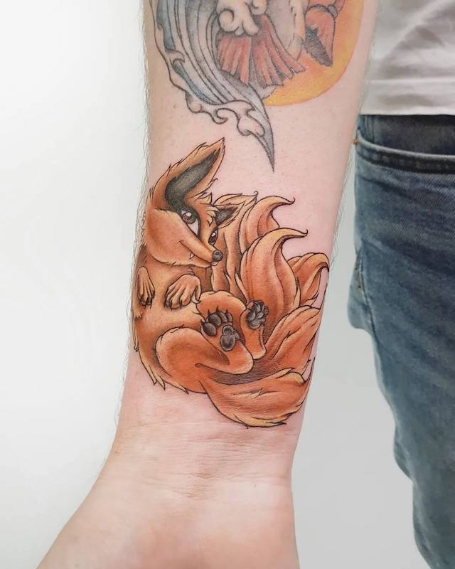 Nine-tailed fox tattoo