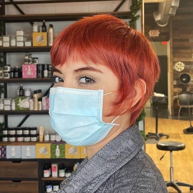 Red Feminine pixie