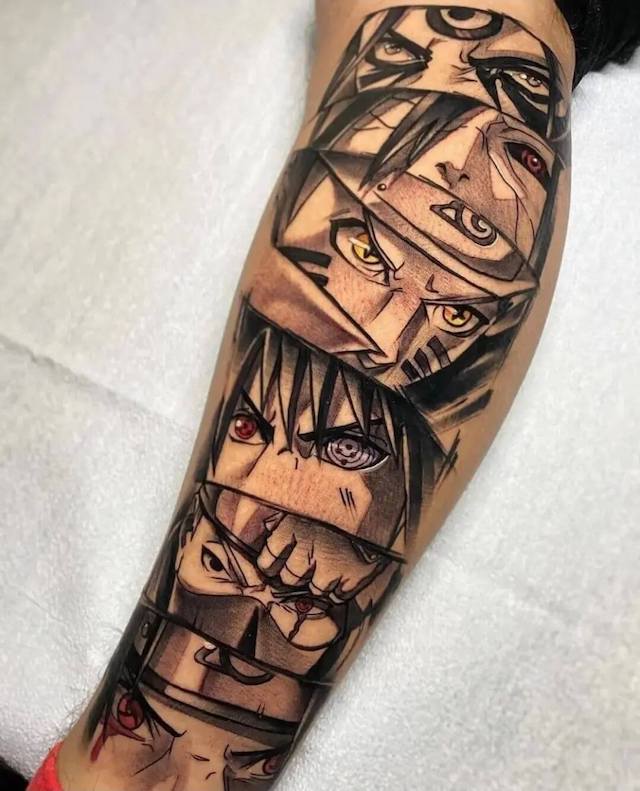 Mixed Naruto Character Tattoo