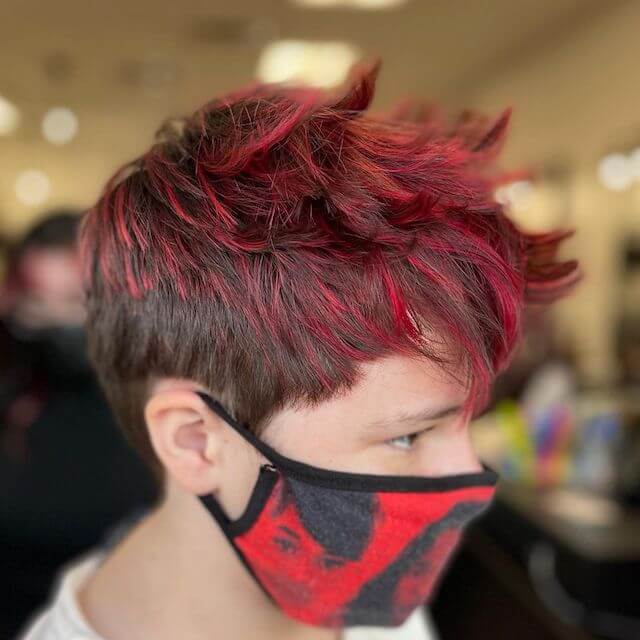 Spiky Pixie With Red Tips