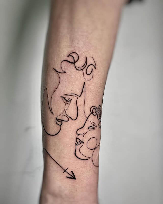 fatherson single line tattoo