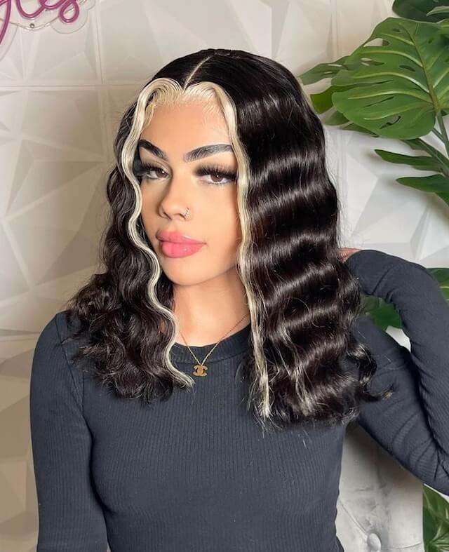 Black and Blonde Skunk Hair