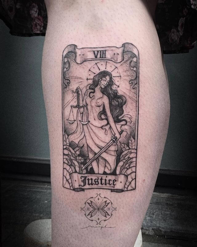 The Justice  tarot tattoo