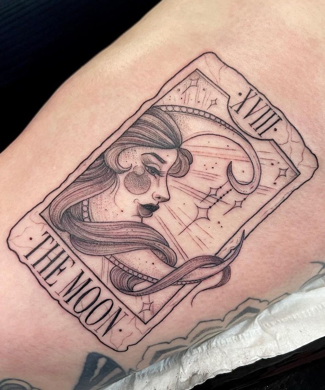 The moon tarot card tattoo