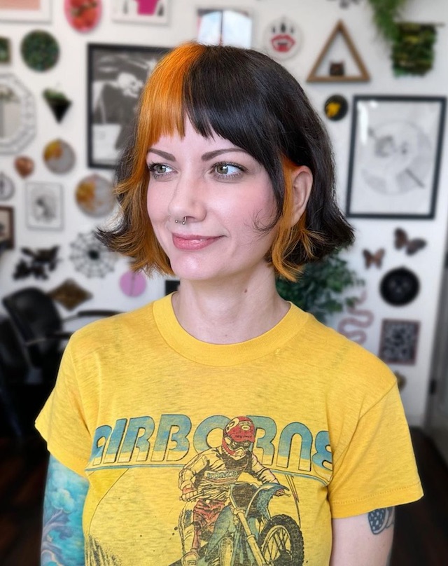 Orange Skunk French Bob
