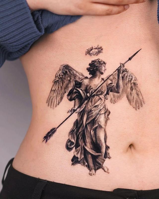 Angel Sculpture Tattoo