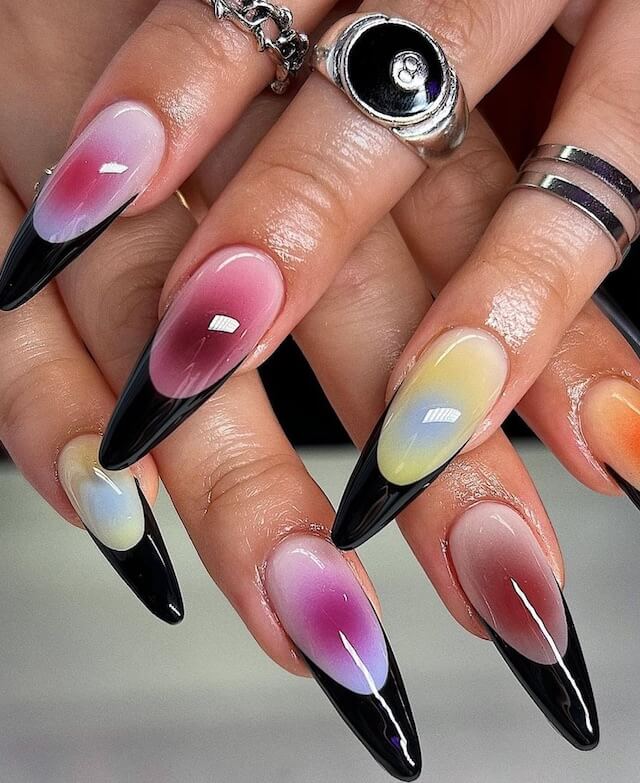 Aura Design on Stiletto Nails