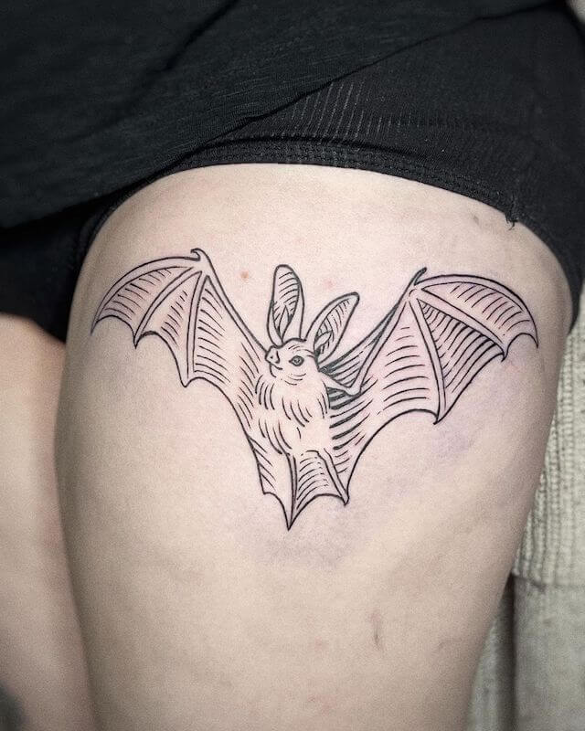 Bat Outline Tattoo Design