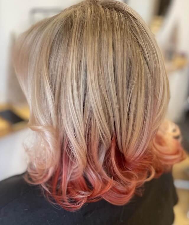 Blonde and Red Curl Bob