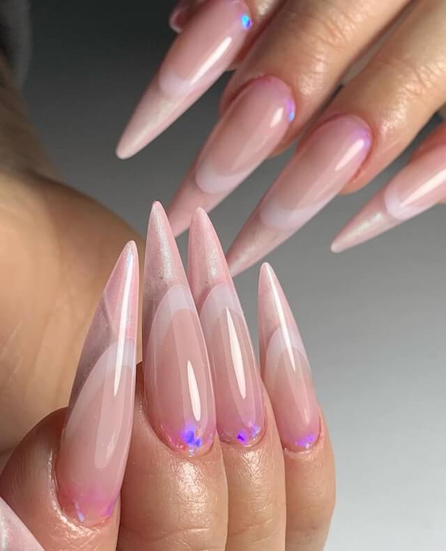 Cotton Candy Clear Nails