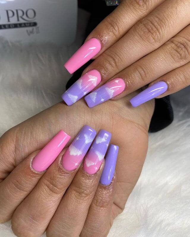 Cotton Candy Cloud Nails