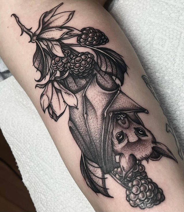 Fruit bat tattoo