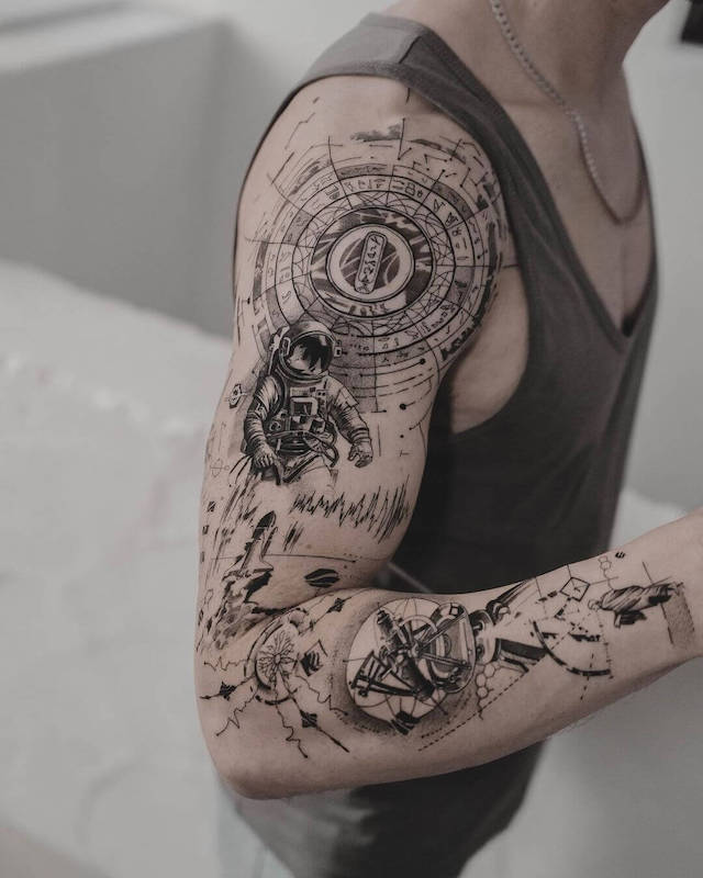 Full Arm Universe Tattoo