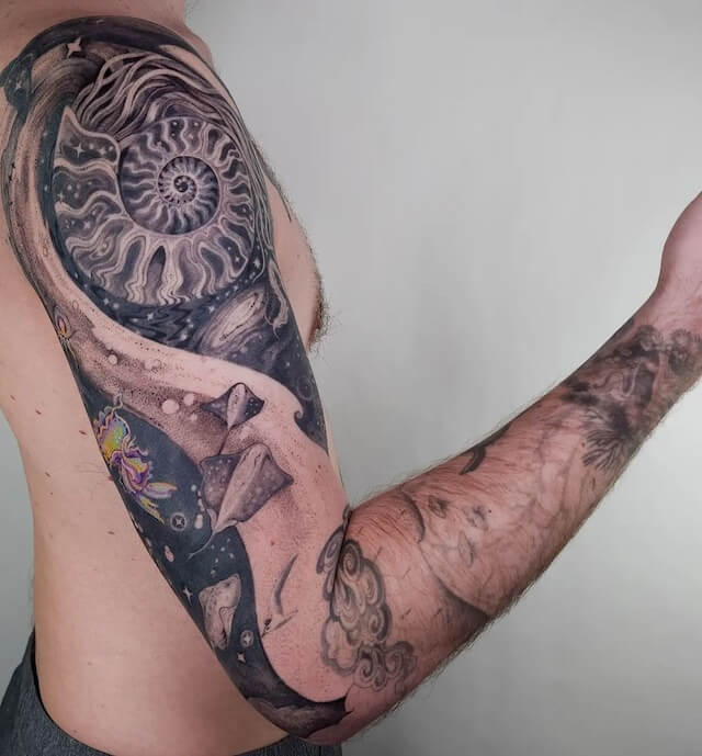 Full Sleeve Ocean Tattoo