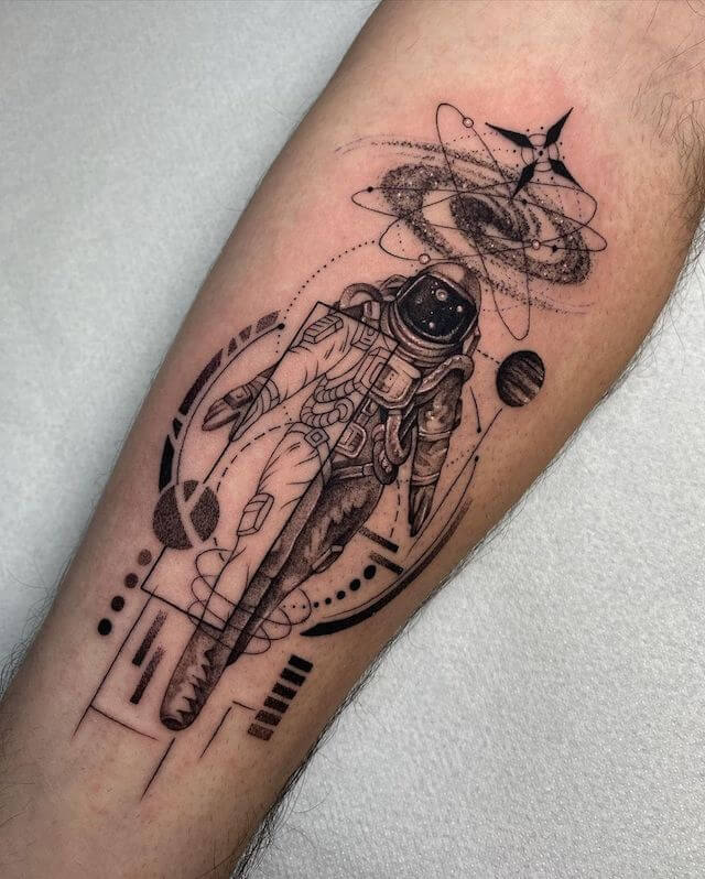 Geometric Astronaut Tattoo
