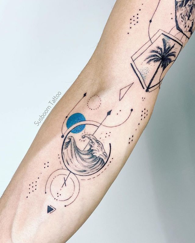 Geometric Ocean Tattoos