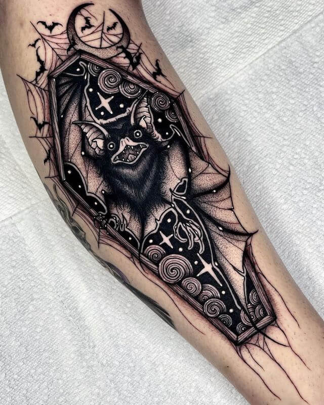 Gothic Bat Tattoo Design