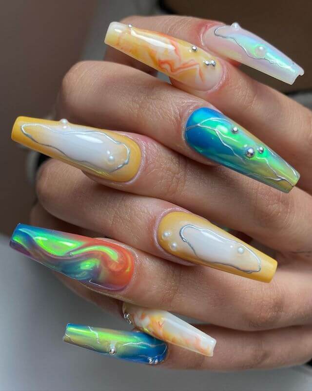 Metallic Coffin Nails