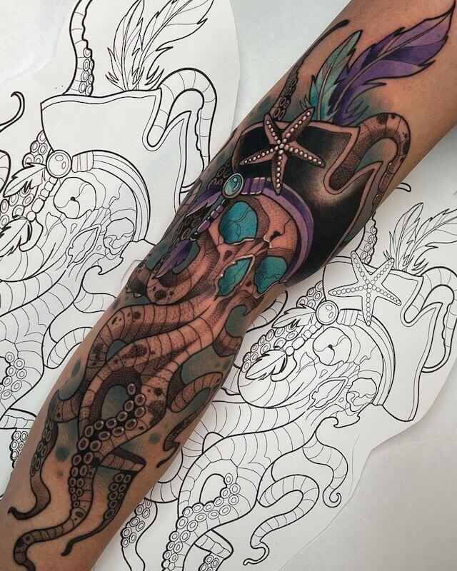 Octopus Skull Tattoo