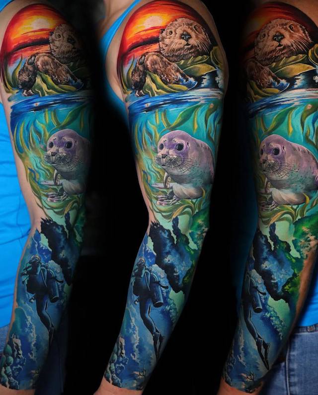 Realistic Ocean Tattoos