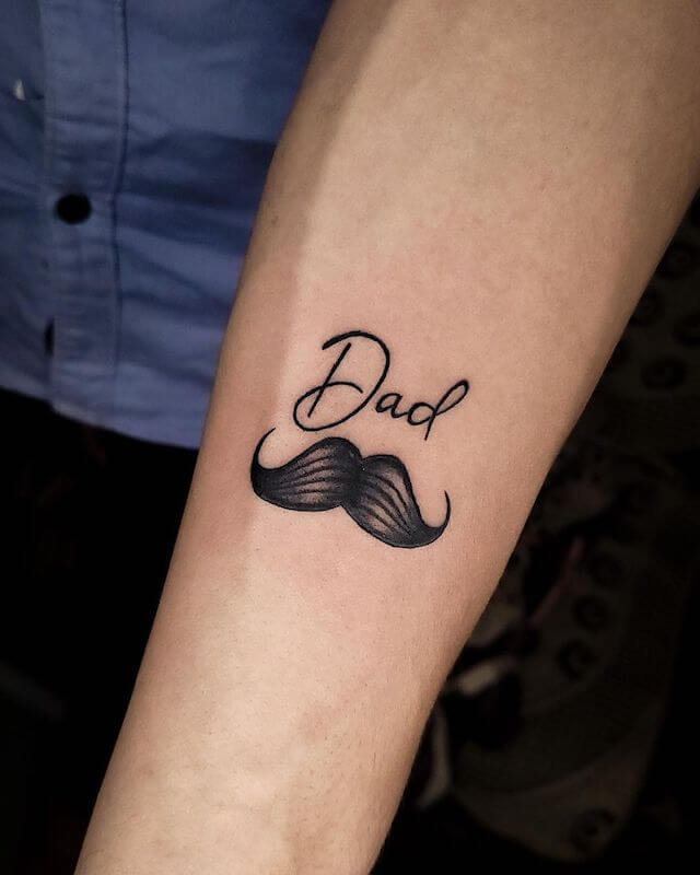 Simple Moustche Tattoo for Dad