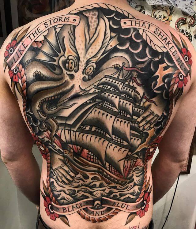 Traditional Ocean Tattoo