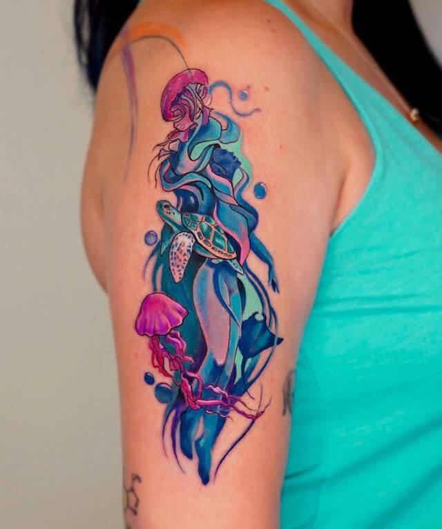Watercolor Ocean Tattoos
