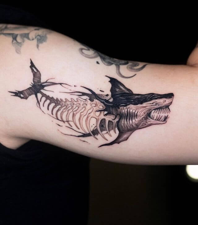 Shark Skeleton Tattoo