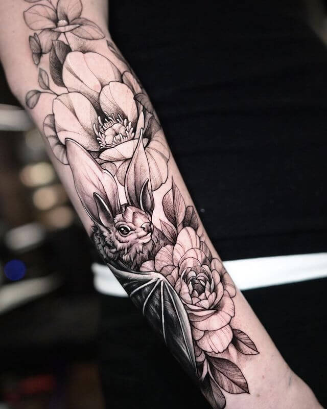 Unique Bat Tattoo Design