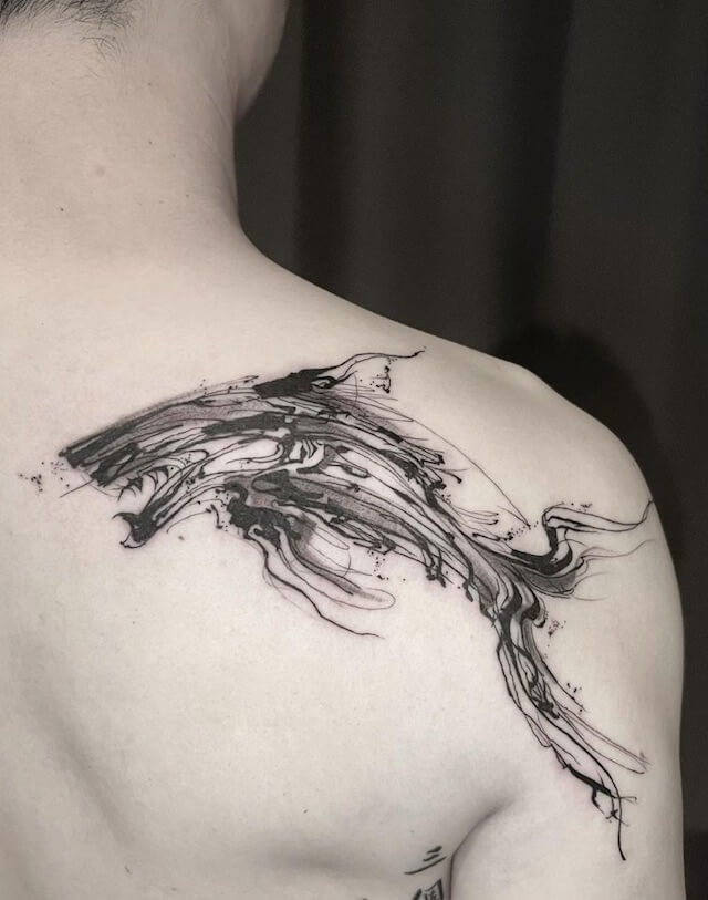 Abstract Shark Tattoo