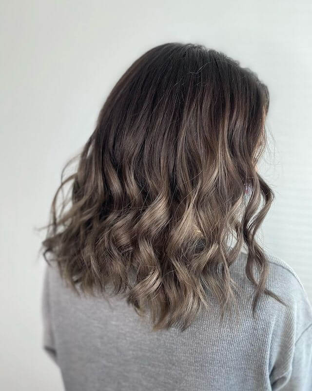 Brown to Smokey Grey ombre hair